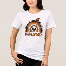 Camiseta Triblenda Hola Fantasma de Halloween Lindo Arcoíris