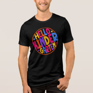 Camiseta Triblenda Hola Jardín de Infancia Insignia Redonda De Regres