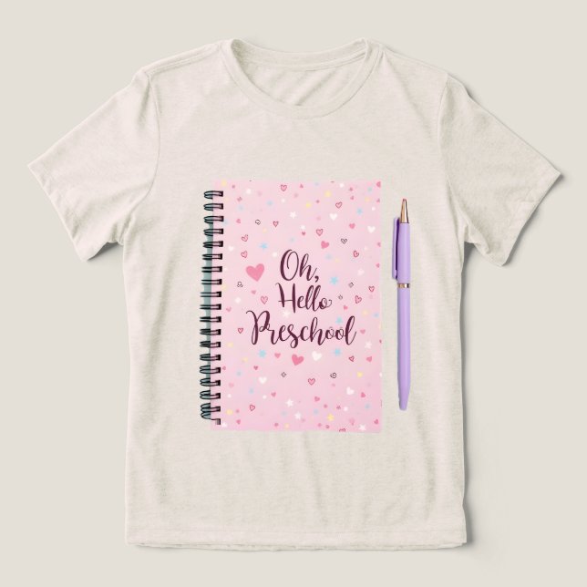 Camiseta Triblenda Hola mujeres preescolares de vuelta a la camiseta  (Diseño delantero )