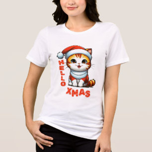 Camiseta Triblenda Hola Navidad - Navidades de felpa con traje de San