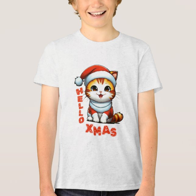 Camiseta Triblenda Hola Navidad - Navidades de felpa con traje de San (Anverso)