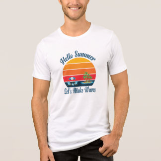 Camiseta Triblenda Hola Summer Retro Beach Sunset - Vibes de vacacion