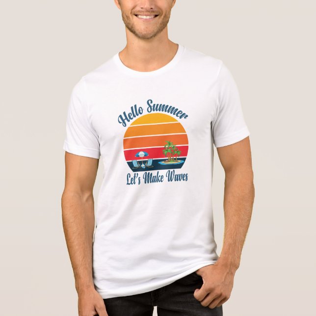 Camiseta Triblenda Hola Summer Retro Beach Sunset - Vibes de vacacion (Anverso)