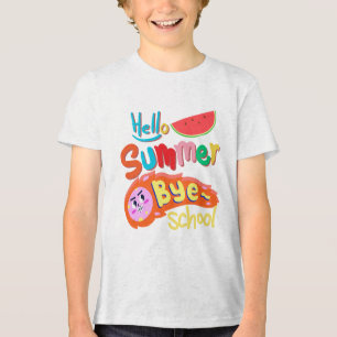 Camiseta Triblenda Hola Verano Adiós Escuela Diseño de Dibujos Animad