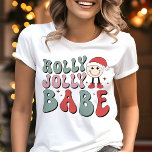 Camiseta Triblenda Holly Jolly Babe Retro Funny Navidades<br><div class="desc">Celebra la temporada con esta camiseta de Navidades graciosos inspirada en la película "Holly Jolly Babe". Con letras rojas y verdes de estilo vintage y un lindo Santa personalizado, este diseño es perfecto para todo aquel que ame la moda nostálgica de las vacaciones. La alegre atmósfera retro añade encanto y...</div>
