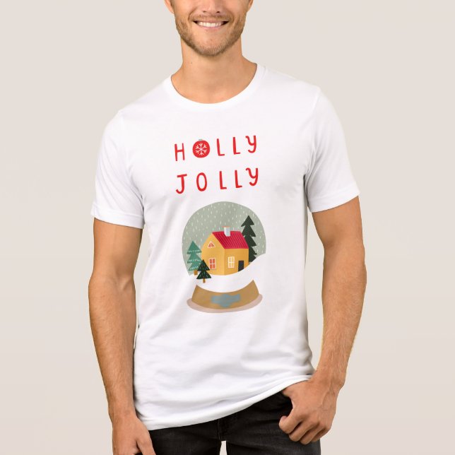 Camiseta Triblenda Holly Jolly Snow Globe - Un acogedor día festivo (Anverso)