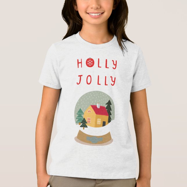 Camiseta Triblenda Holly Jolly Snow Globe - Un acogedor día festivo (Anverso)