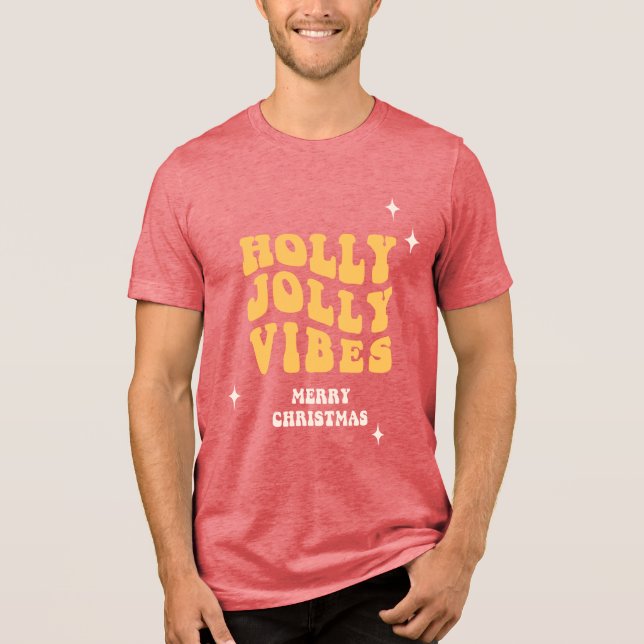 Camiseta Triblenda Holly Jolly Vibes - Feliz Navidad (Anverso)