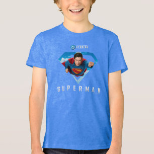 Camiseta Triblenda Hombre de acero en vuelo