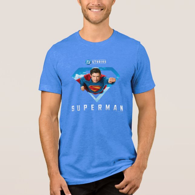 Camiseta Triblenda Hombre de acero en vuelo (Anverso)