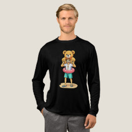 Camiseta Triblenda Hombre de dibujos animados lindo con oso de peluch