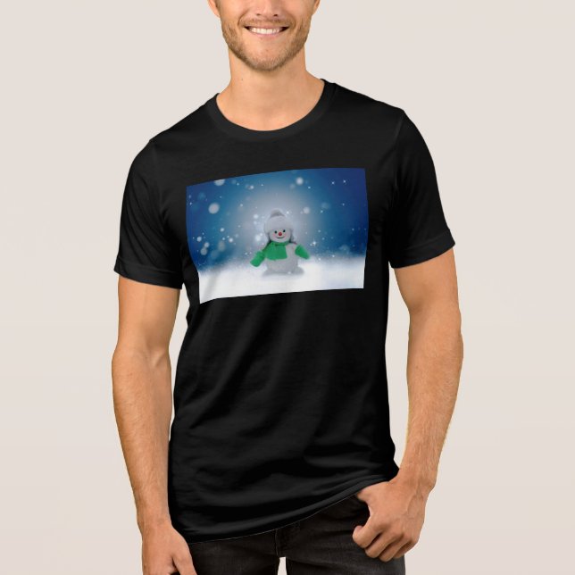 Camiseta Triblenda Hombre de nieve de invierno SlipperyJoe bufanda ve (Anverso)