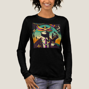 Camiseta Triblenda Hombre Fumador Retro de Mardi Gras de mediados de