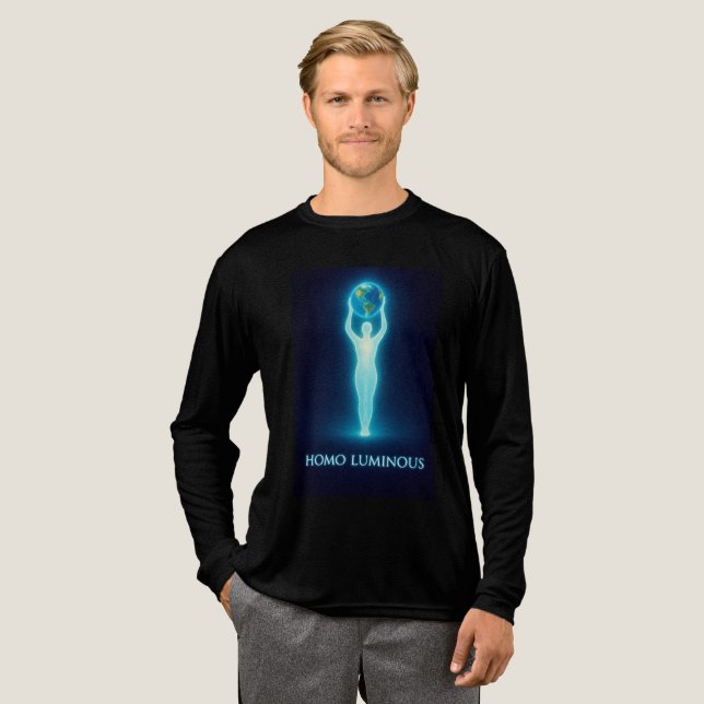 Camiseta Triblenda Homo Luminous - The Light Bringer Men's Bella Long (Anverso Completo)