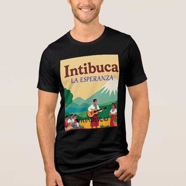 Camiseta Triblenda  Honduras INTIBUCA Retro poster (Anverso)