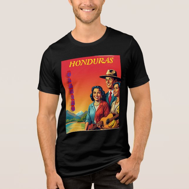 Camiseta Triblenda  Honduras OLANCHO Retro poster (Anverso)