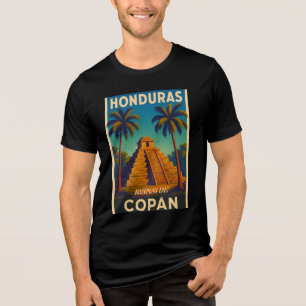 Camiseta Triblenda  Honduras Ruinas de Copán Retro poster