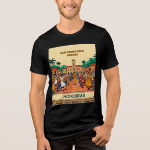 Camiseta Triblenda  Honduras  SAN PEDRO SULA  Retro poster