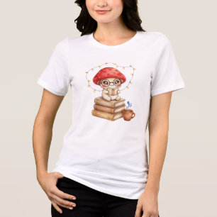 Camiseta Triblenda Hongo lindo leyendo libro - Amante de los libros a
