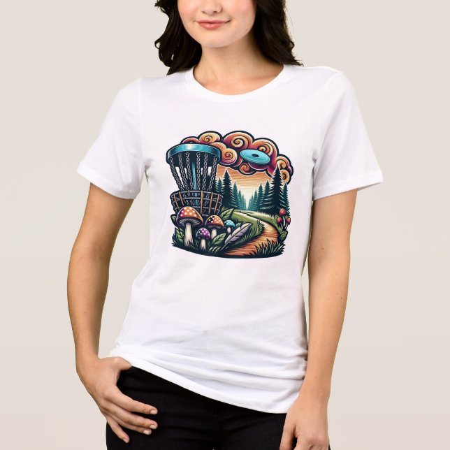 Camiseta Triblenda Hongos Retro y Campo de Golf Disco Ai Art (Anverso)