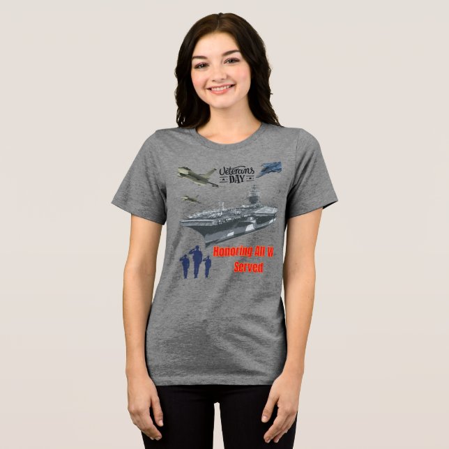 Camiseta Triblenda Honrando al poderoso gris militar (Anverso Completo )