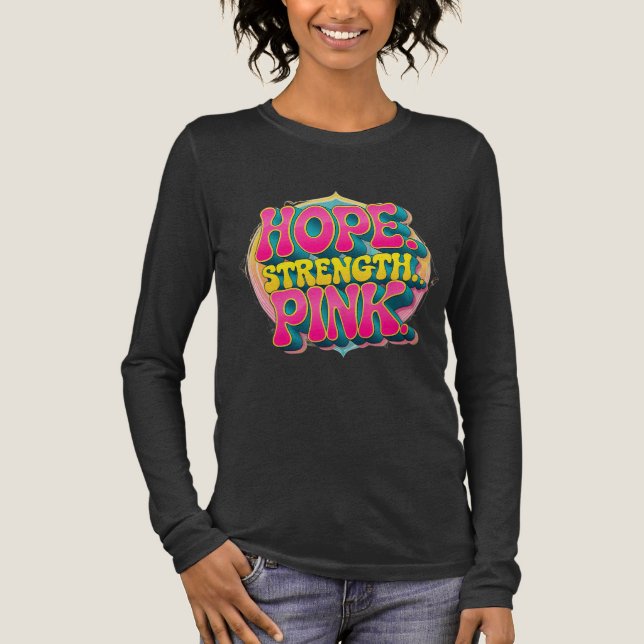 Camiseta Triblenda "Hope. Strength. Pink." Breast Cancer Awareness (Anverso)