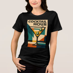 Camiseta Triblenda Hora de Cóctel Martini Bauhaus Moderno de Medianos