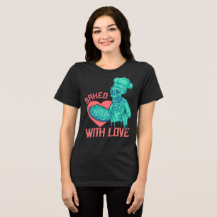 Camiseta Triblenda Horneado con amor Skeleton Chef Tri-Blend