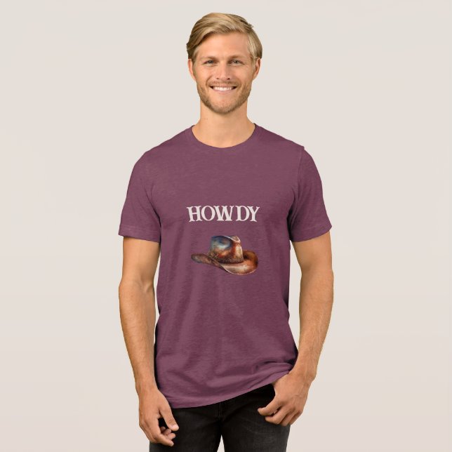 Camiseta Triblenda Howdy Cowboy Gorra (Anverso Completa)