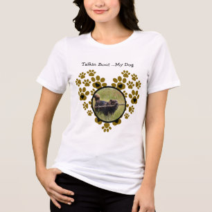 Camiseta Triblenda Huella de Perro en Forma de Corazón