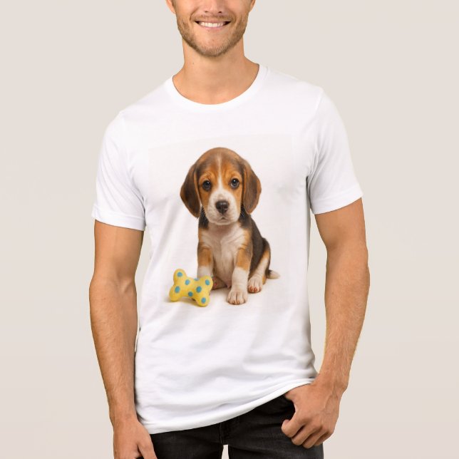 Camiseta Triblenda Hueso para ser salvaje - Beagle Pup y Polka Dot (Anverso)