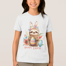 Camiseta Triblenda Huevos acuáticos de conejo de conejo de pascua