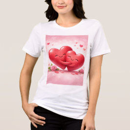 Camiseta Triblenda Hugging Hearts T-Shirt | Romantic Love Shirt with 