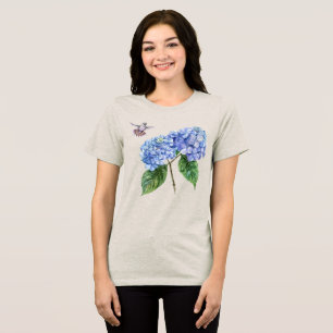 Camiseta Triblenda Hummingbird e Hydrangea