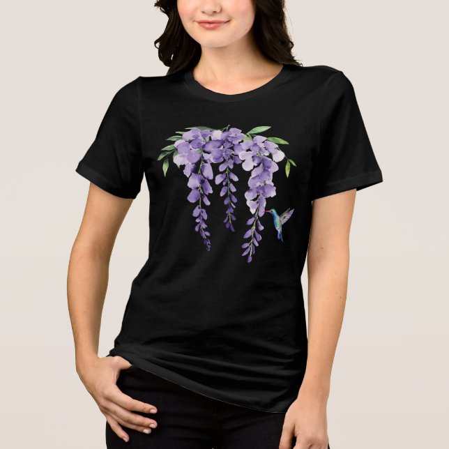 Camiseta Triblenda Hummingbird y Wisteria (Anverso)