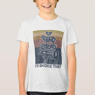 Camiseta Triblenda Humo Que El Carnicero De Pollo De Carne De Carne D