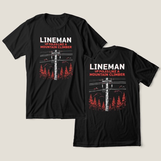 Camiseta Triblenda Humor de Lineman: Los polacos como un alpinista (Diseño Anverso y Reverso)