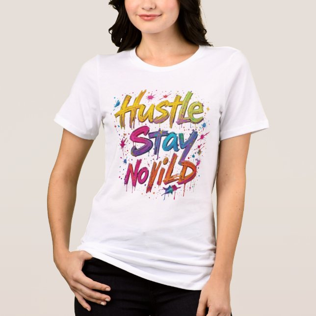 Camiseta Triblenda "Hustle Hard Graffiti T-Shirt – Bold Urban Street  (Anverso)