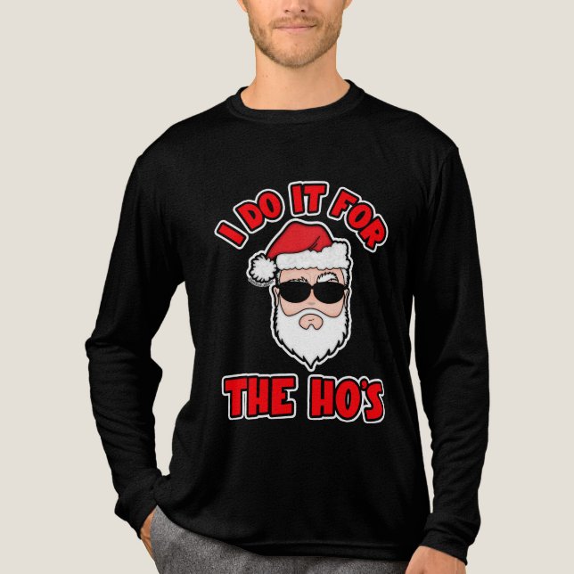 Camiseta Triblenda I DO IT FOR THE HO'S Santa Screwball Graphics (Anverso)
