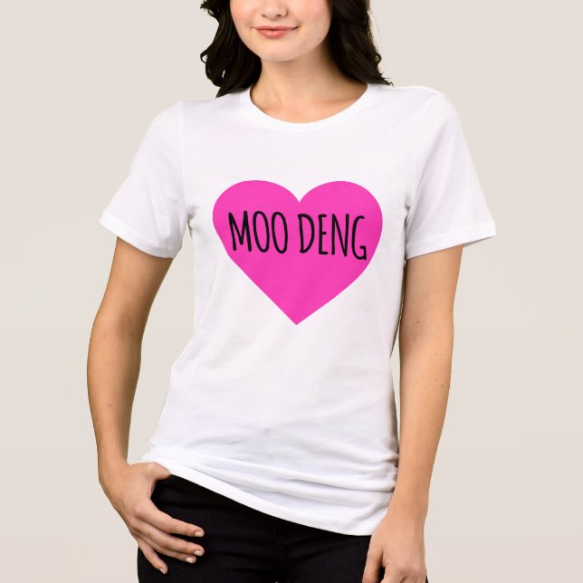 Camiseta Triblenda I Heart Moo Deng - Baby Hippo Moo Deng (Anverso)