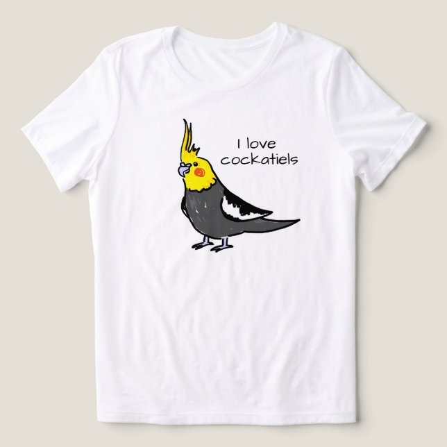 Camiseta Triblenda I Love Normal Grey Cockatiels (Diseño delantero )
