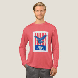 Camiseta Triblenda "I Love USA" Diseño de la bandera del águila