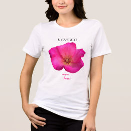 Camiseta Triblenda I Love You - Rose -Valentines Personalized  