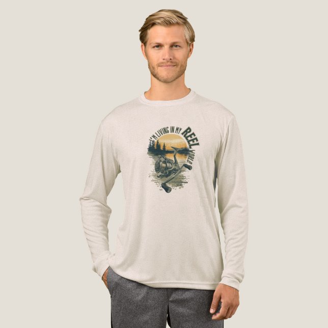 Camiseta Triblenda I’m Living in My | Funny Fisherman Gift | Outdoor  (Anverso Completo)