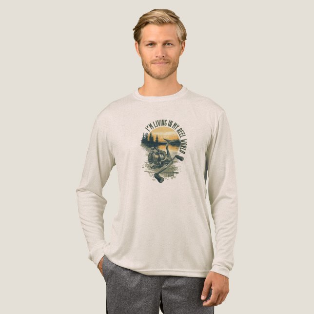 Camiseta Triblenda I’m Living in My Reel World | Fishing lake  (Anverso Completo)