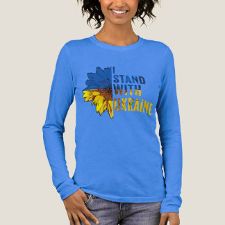 Camiseta Triblenda I stand with Ukraine. Sunflower symbol of Peace.