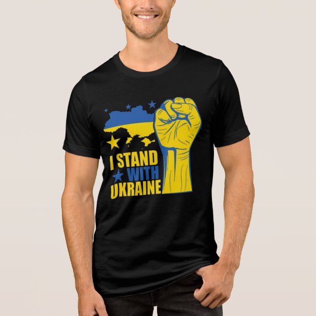 Camiseta Triblenda I stand with Ukraine. Support Ukraine. (Anverso)