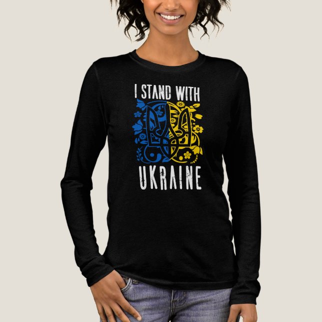 Camiseta Triblenda I stand with Ukraine. Trident of Ukraine.  (Anverso)