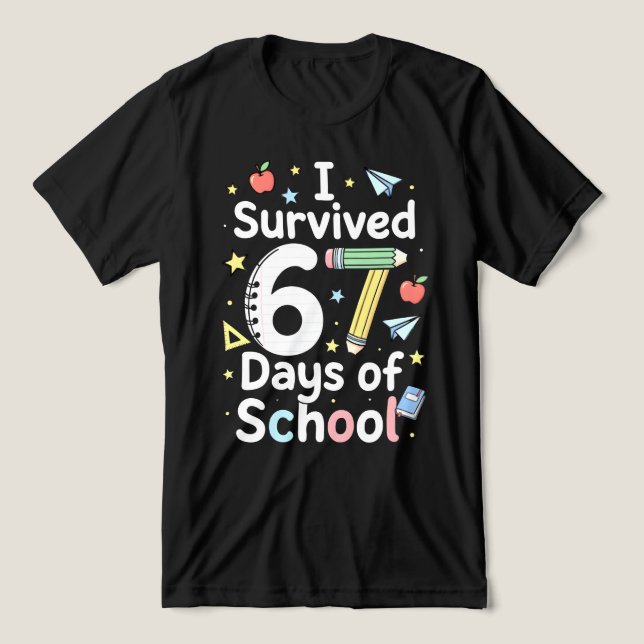 Camiseta Triblenda I Survived 67 Days of School Funny Meme Teacher (Diseño delantero )