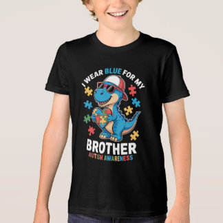 Camiseta Triblenda I Wear Blue for My Brother Dino Autism Awareness